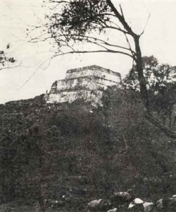 Pirámide de Tepoztlán en su estado actual.