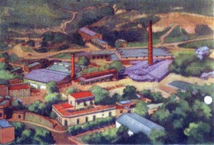 Figura 1. Vista de la fábrica Coceramic desde donde desagua el túnel estudiado, al completarse sus obras en 1920.